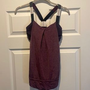 LULULEMON Heathered Plum Rest Less Tank Top sz 4. No size dot chest 11” across